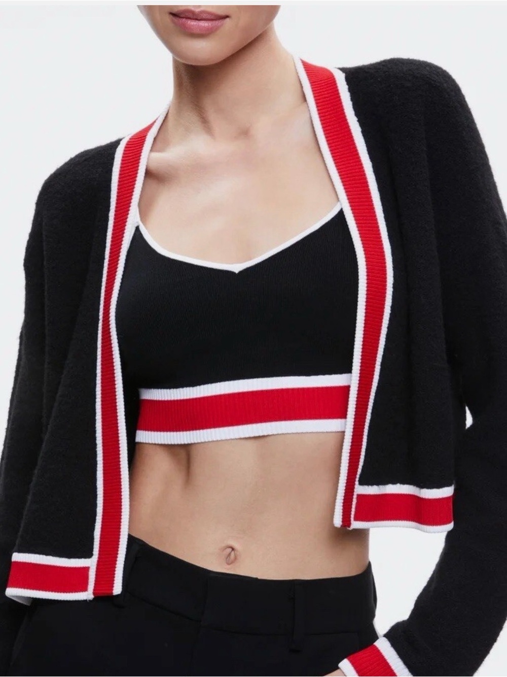 Alice + Olivia Juana’s Viscose Cropped Cardigan
